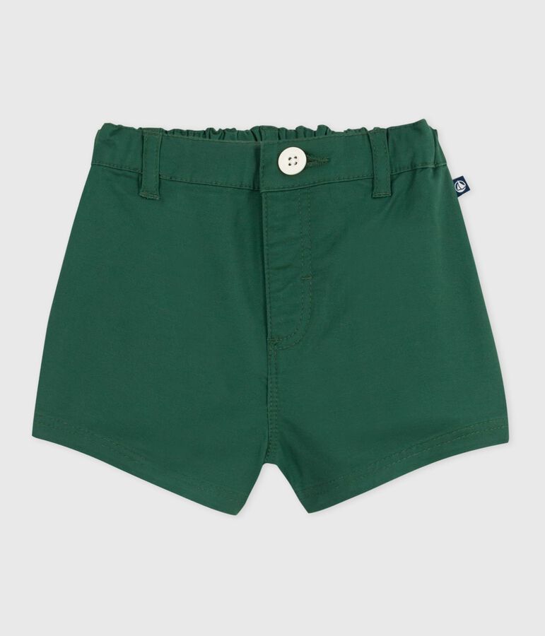 Shorts in serge di cotone tinta unita neonato verde