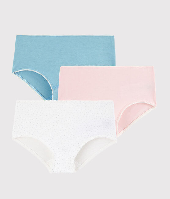 Confezione da 3 slip pois argento bambina in cotone biologico e elastan variante 1