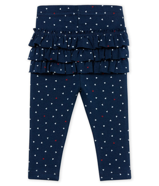 Legging bambina fantasia blu HADDOCK/bianco MULTICO