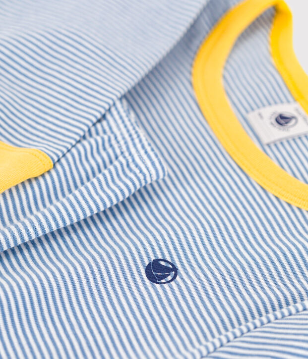Pigiama in cotone a righe bambino blu/bianco