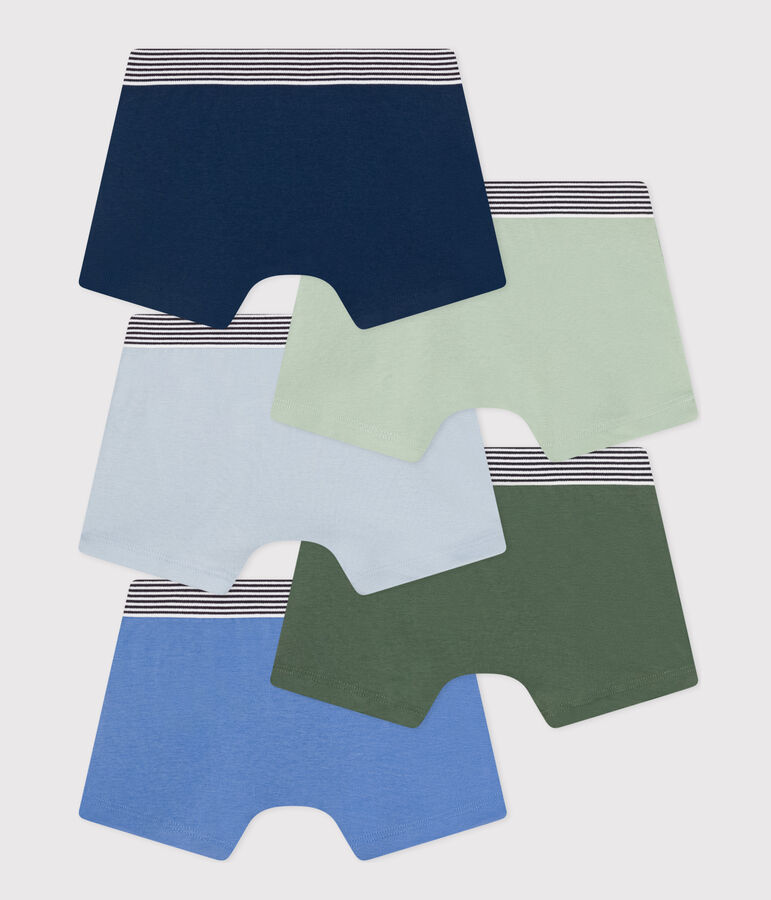 Confezione da 5 boxer in cotone a tinta unita bambino variante 1