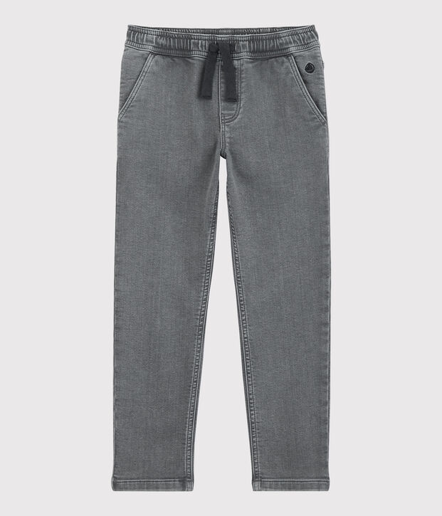 Pantalone bambino in denim taglio regular grigio