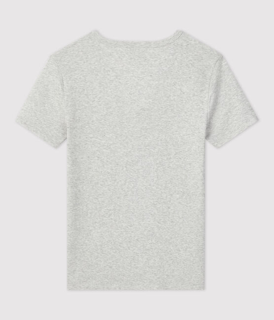 T-shirt L'ICONIQUE scollo a V in cotone Donna grigio BELUGA CHINE