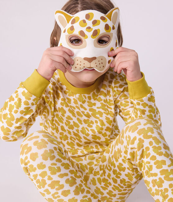 Pigiama travestimento bambino in cotone con leopardo stampato bianco MARSHMALLOW/bianco MULTICO