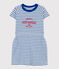 Abito bambina in jersey fiammato a righe bianco MARSHMALLOW/blu PERSE