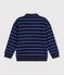 Felpa con colletto a polo in cotone a righe bambino blu/verde/blu