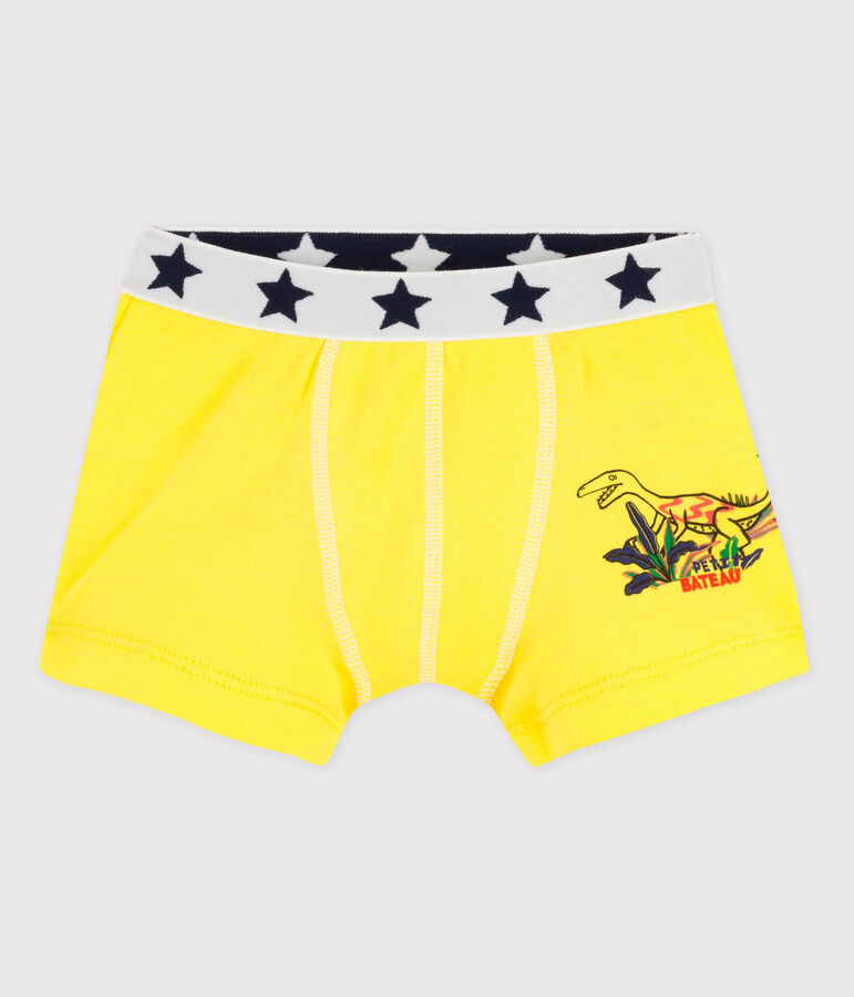 Boxer bambino in cotone giallo