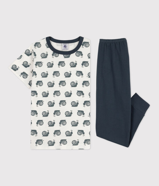 Pigiama manica corta motivo lumaca bambino in cotone DUCKY/ MARSHMALLOW