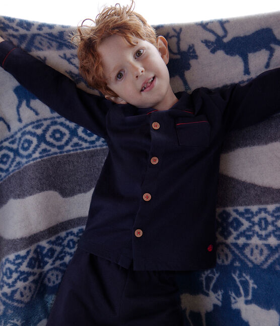 Pigiama bambino in jersey blu SMOKING
