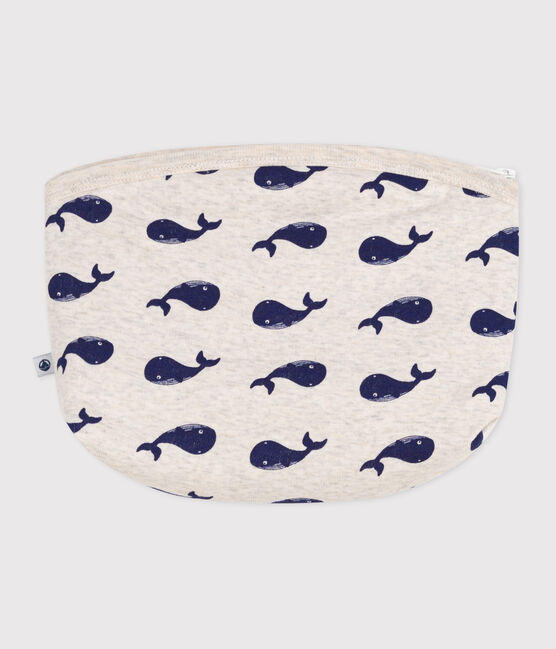 Pochette neonato in cotone con balena beige MONTELIMAR/blu MEDIEVAL