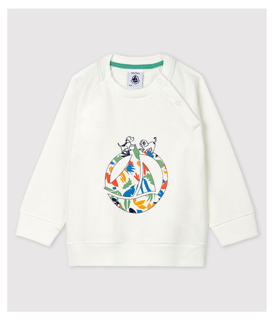 Felpa in cotone bebè. bianco MARSHMALLOW