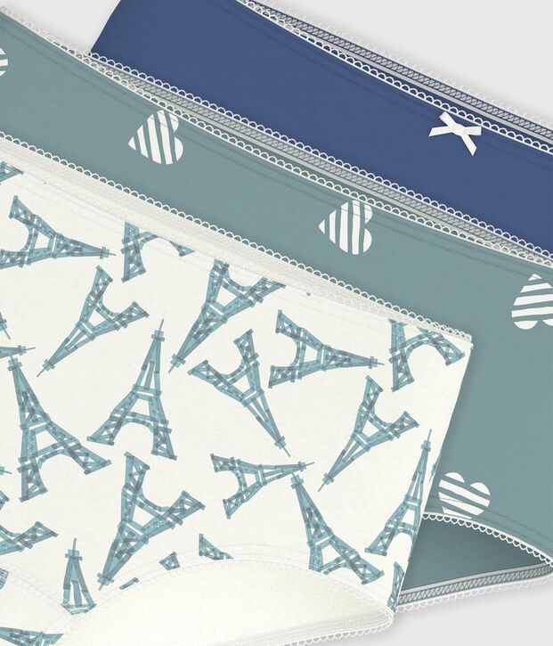 Set di shorty in cotone con stampa bambina multicolore