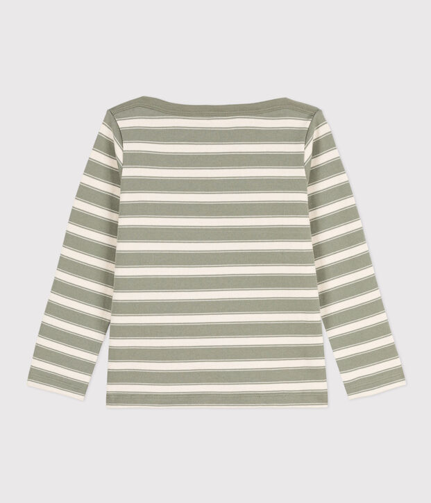 Marini&egrave;re bambino unisex in cotone spesso verde/ecru