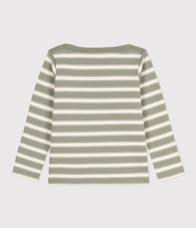 Marini&egrave;re bambino unisex in cotone spesso verde/ecru