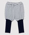 Short in cotone bebè. bianco MARSHMALLOW/blu SMOKING