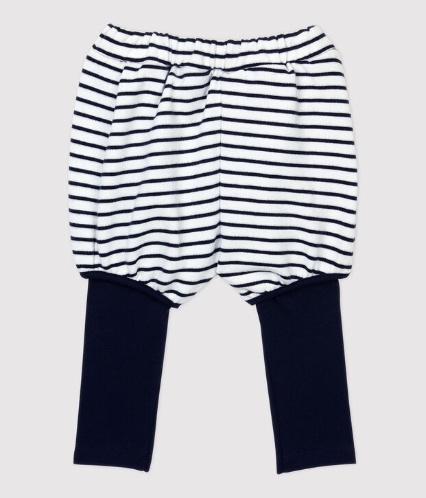 Short in cotone beb&egrave;. bianco/blu