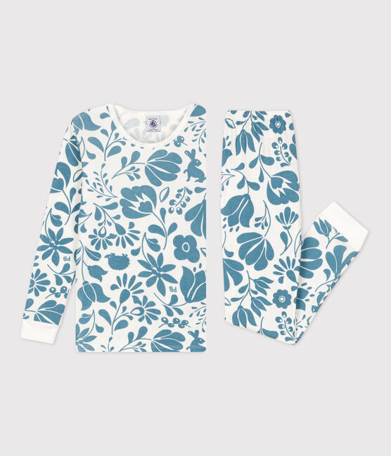 Pigiama snugfit floreale in cotone bianco MARSHMALLOW/ ROVER