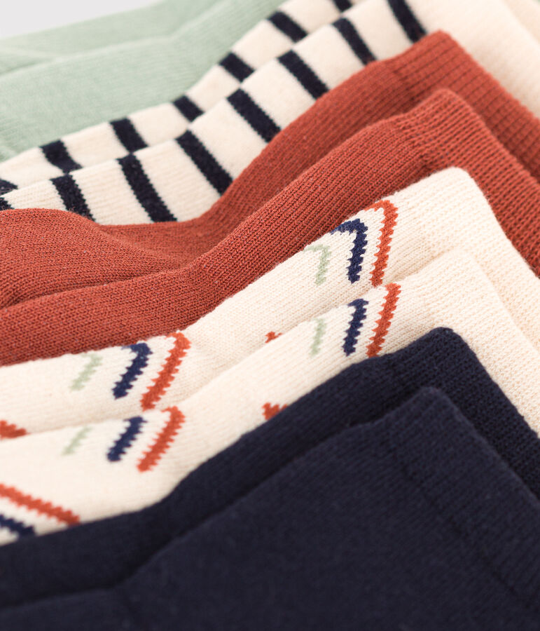 5 paia di calzini in cotone stampato beb&egrave; multicolore