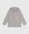 Felpa con zip e cappuccio a costina bambino grigio CHATON CHINE