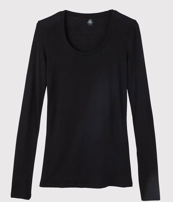 T-shirt a costine leggera Donna nero NOIR