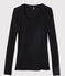 T-shirt a costine leggera Donna nero NOIR