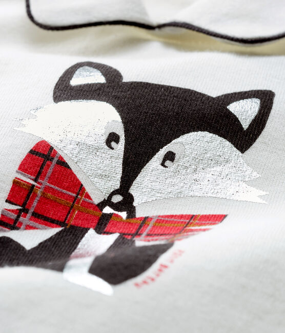 T-shirt a manica lunga bebè maschio con colletto bianco MARSHMALLOW CN