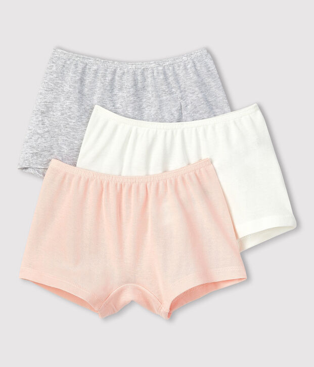 Confezione da 3 culotte bambina in cotone biologico multicolore