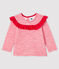 Blusa a manica lunga bebè femmina rosa POPPY/bianco MARSHMALLOW