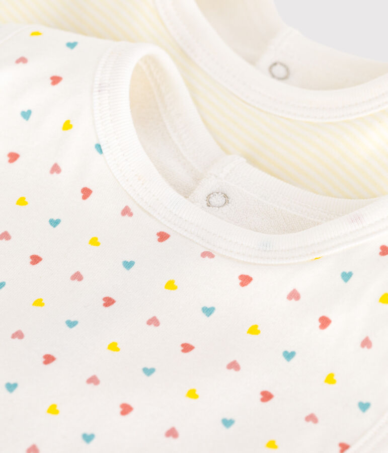 Confezione da 2 bavaglini in cotone con stampa neonato multicolore