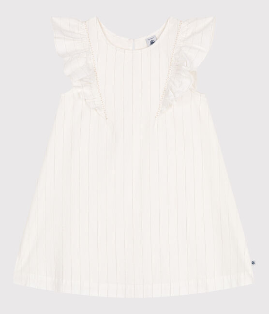Abito a maniche corte in cotone bambina bianco MARSHMALLOW/grigio ARGENT