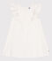 Abito a maniche corte in cotone bambina bianco MARSHMALLOW/grigio ARGENT