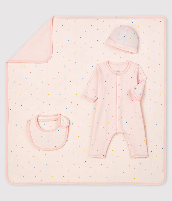 Cofanetto regalo nascita neonata a costine variante 1