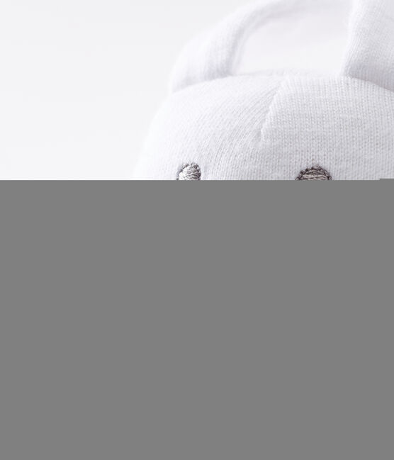 Doudou coniglietto bebè in jersey beige PERLIN/bianco MARSHMALLOW