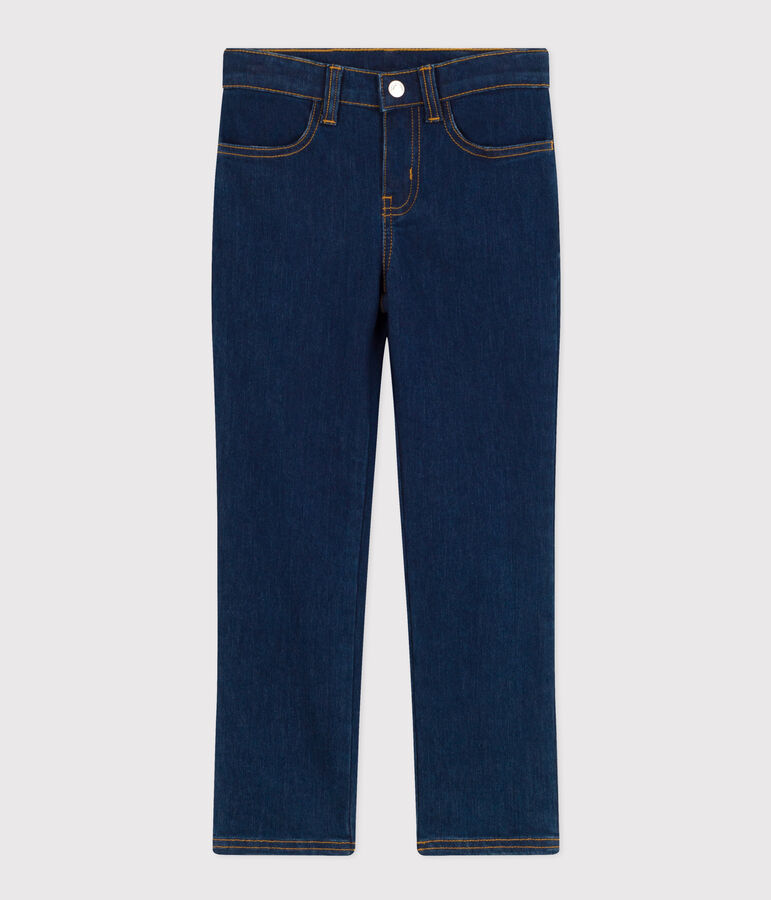 Pantaloni slim in denim bambina blu