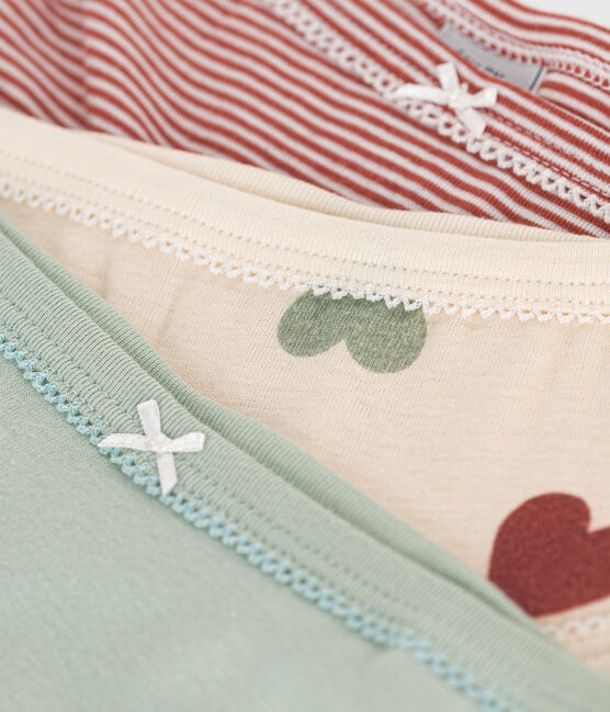 Confezione da 3 culotte a vita alta cuori in cotone bambino variante 1