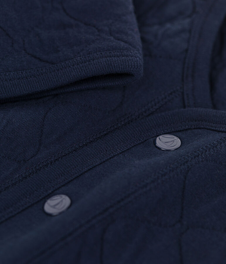 Cardigan per beb&egrave; in tubique trapuntato blu