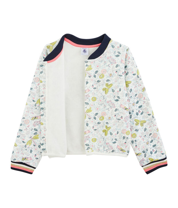Cardigan bambina bianco/multicolore
