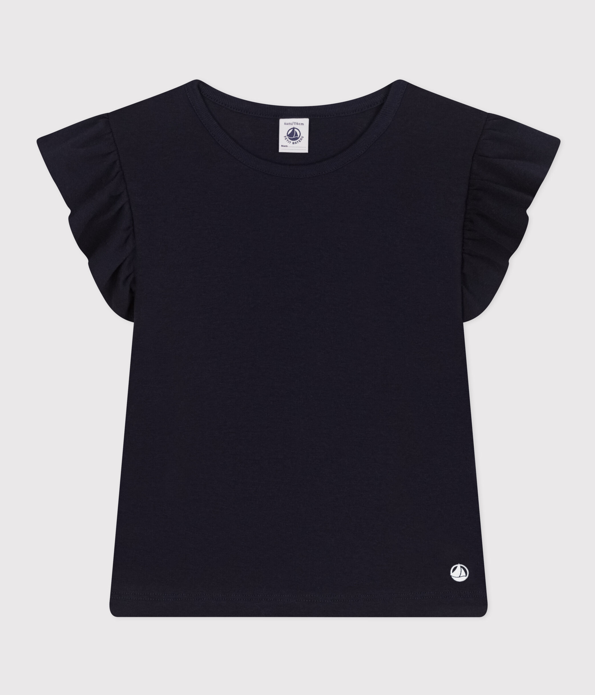 T-shirt bambina in cotone blu