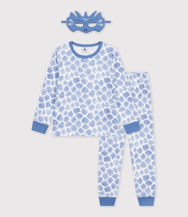 Pigiama travestimento da drago in cotone bambino blu/blu
