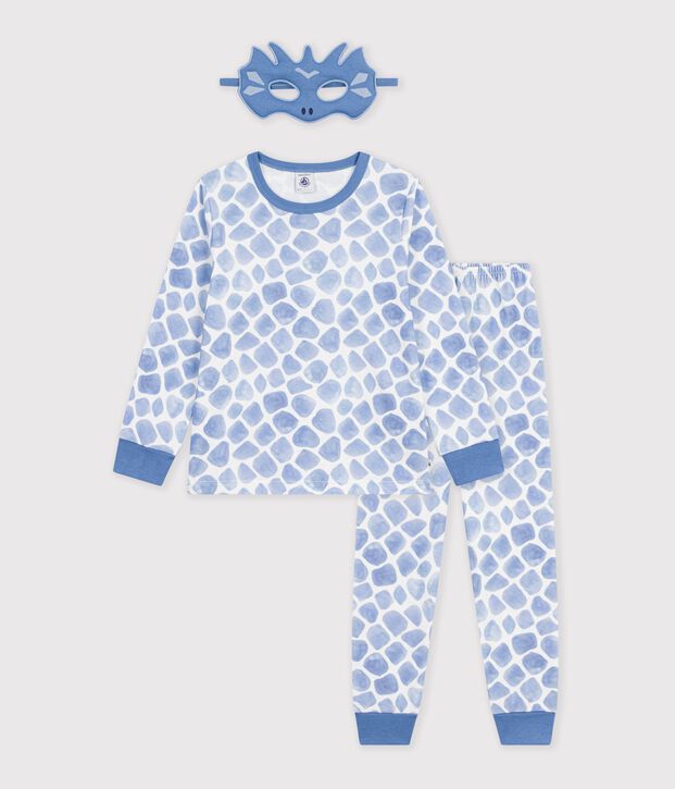 Pigiama travestimento da drago in cotone bambino blu/blu