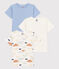 Set di 3 t-shirt bambino a maniche corte in cotone con nuvolette variante 1