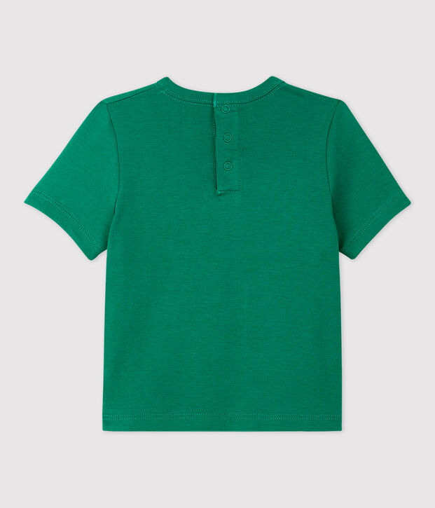 T-shirt beb&egrave; a maniche corte in cotone biologico con motivo verde