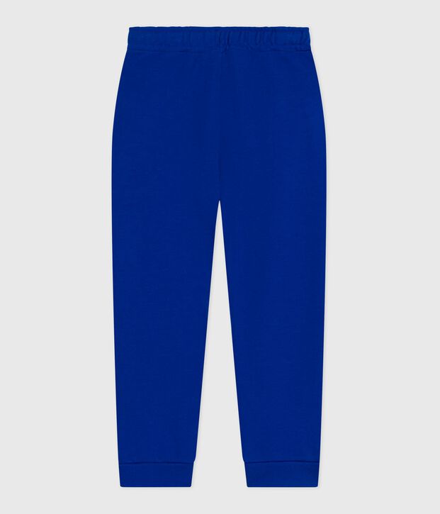 Joggers in cotone tinta unita bambina blu