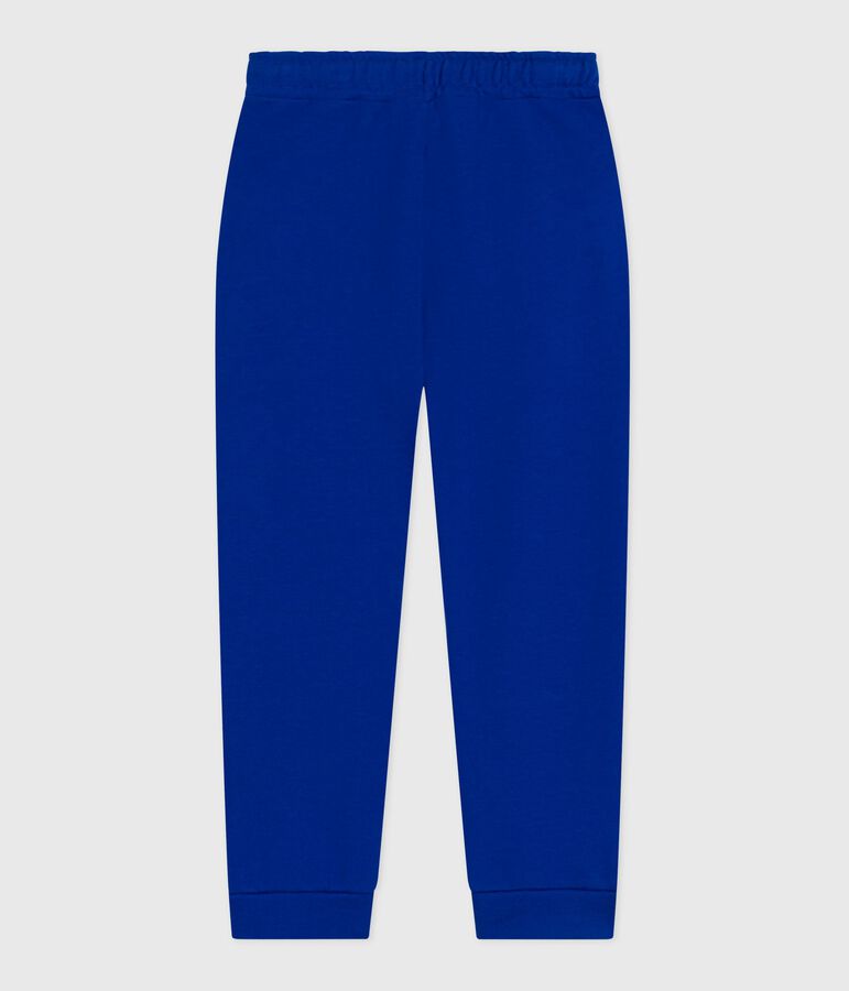 Joggers in cotone tinta unita bambina blu