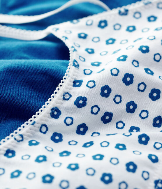 Confezione da 2 brassières ragazza con stampa a fiori in cotone biologico e elastan variante 1