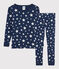 Pigiama snugfit a stelle bambino in cotone blu MEDIEVAL/bianco MARSHMALLOW