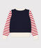 Maglione alla marinara in lana e cotone donna bianco MARSHMALLOW/bianco MULTICO