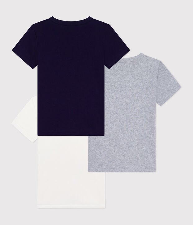 Set di T-shirt a maniche corte in cotone tinta unita bambino multicolore