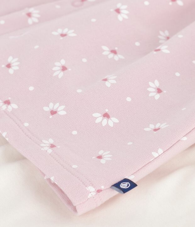 Abito con colletto con stampa a fiori e cuori e leggings in cotone neonata rosa/multicolore