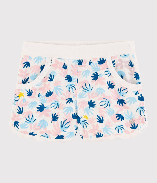 Shorts in spugna bambina bianco/multicolore